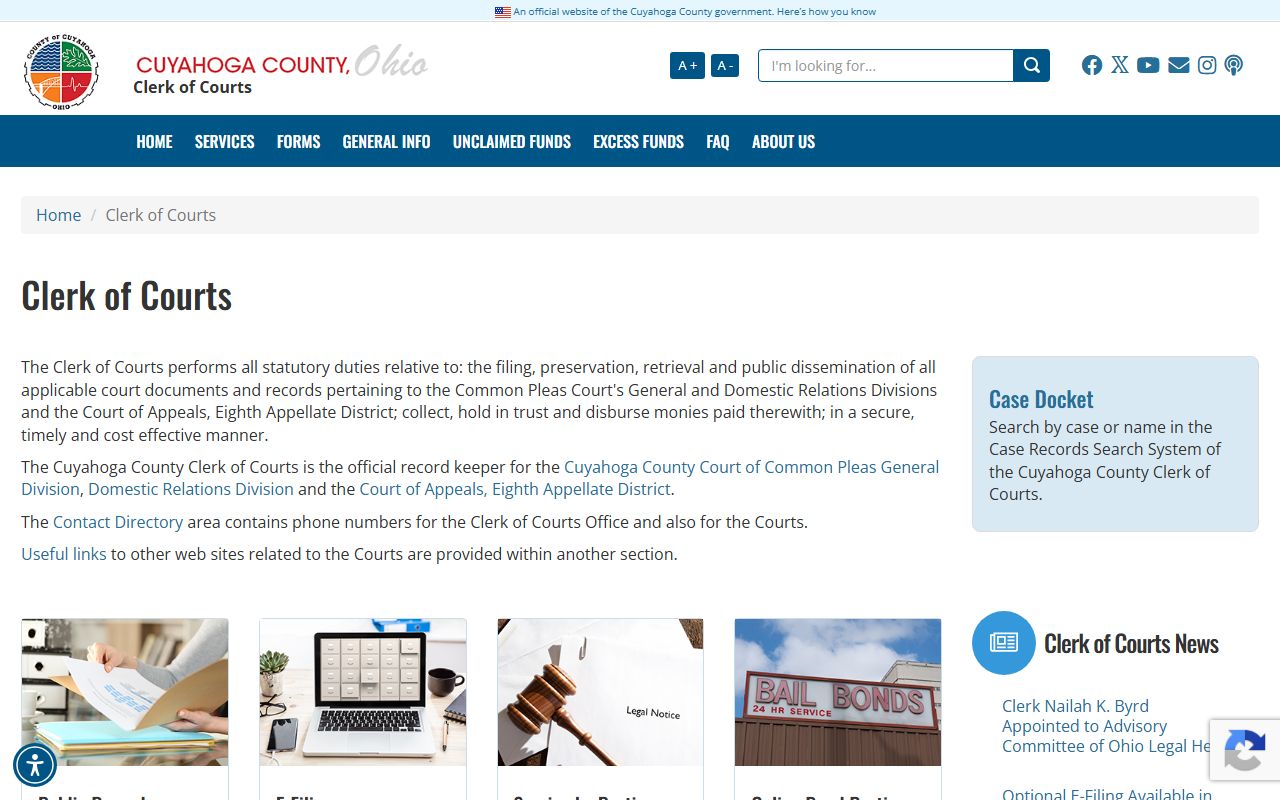Cuyahoga County Clerk of Courts office