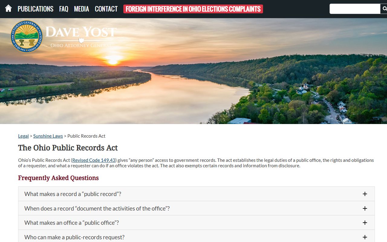 Cuyahoga County public records access under the Ohio Public Records Act and court structure
